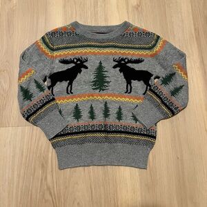 5 items for $10 Andy & Evan Gray Moose & Tree Crewneck Sweater